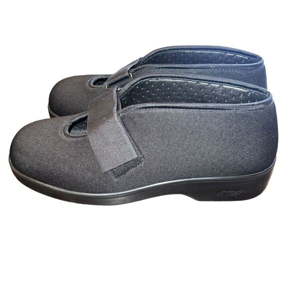 Apex Diabetic Shoes Mens 11 Wide Mary Jane Slip On Ambulator Black Hook Loop - Picture 3 of 6